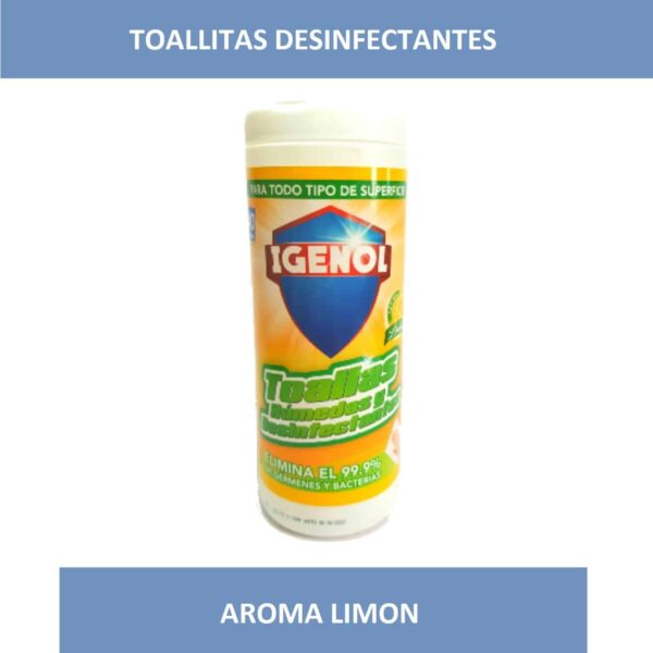Toallas Húmedas Desinfectantes Igenol Limon