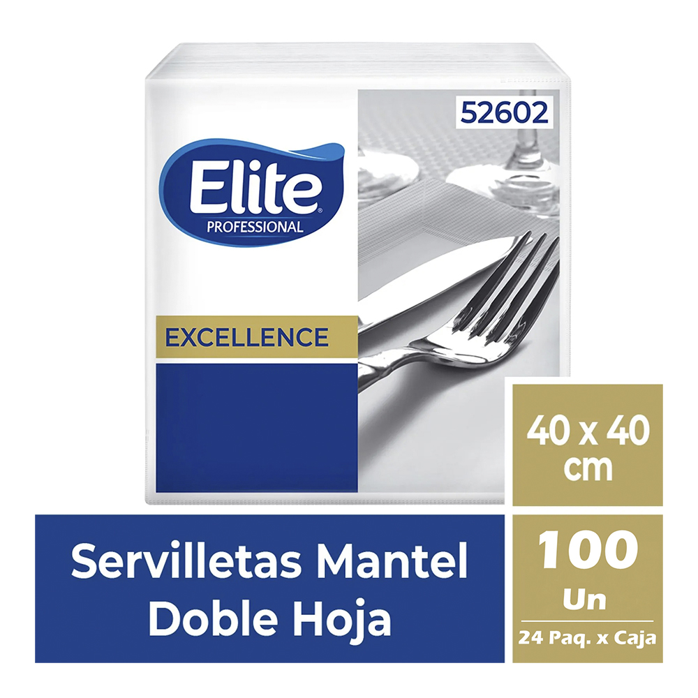 Servilleta Mantel Elite Professional Doble Hoja 24 Pq x 100 Un 52602