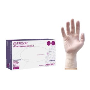 Guantes Vinilo Tresor Sin Polvo Talla M Blanco 100 Unidades