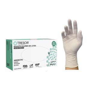 Guantes Latex Tresor Con Polvo Talla M Blanco 100 Unidades