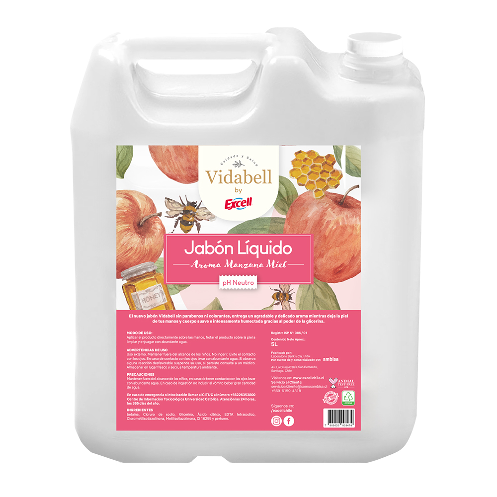 Jabon Liquido Excell Manzana Miel 5 Litros
