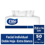 Pañuelo Facial Elite Doble Hoja 42 Ptes x 50 Un