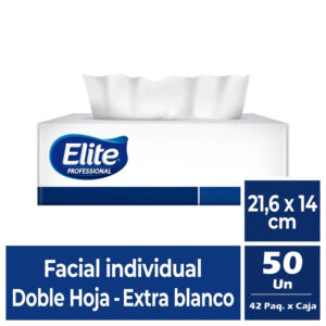 Pañuelo Facial Elite Doble Hoja 42 Ptes x 50 Un