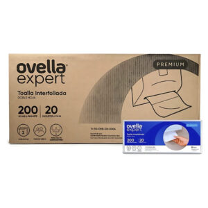 Toalla Interfoliada Ovella Premium Doble Hoja 200u x 20 Ptes
